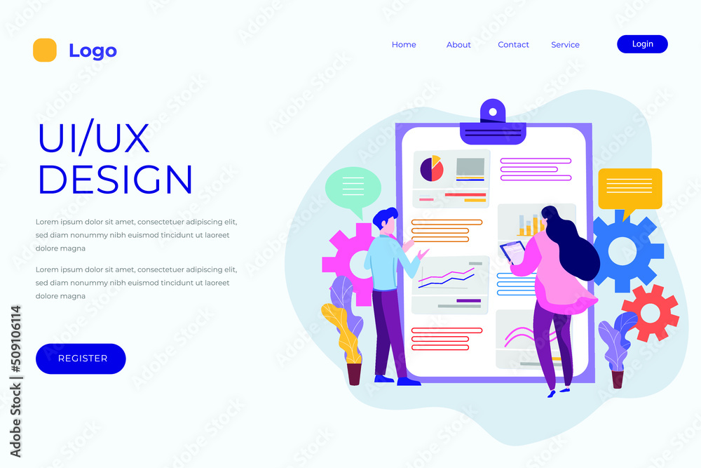 business infographic landing page design
