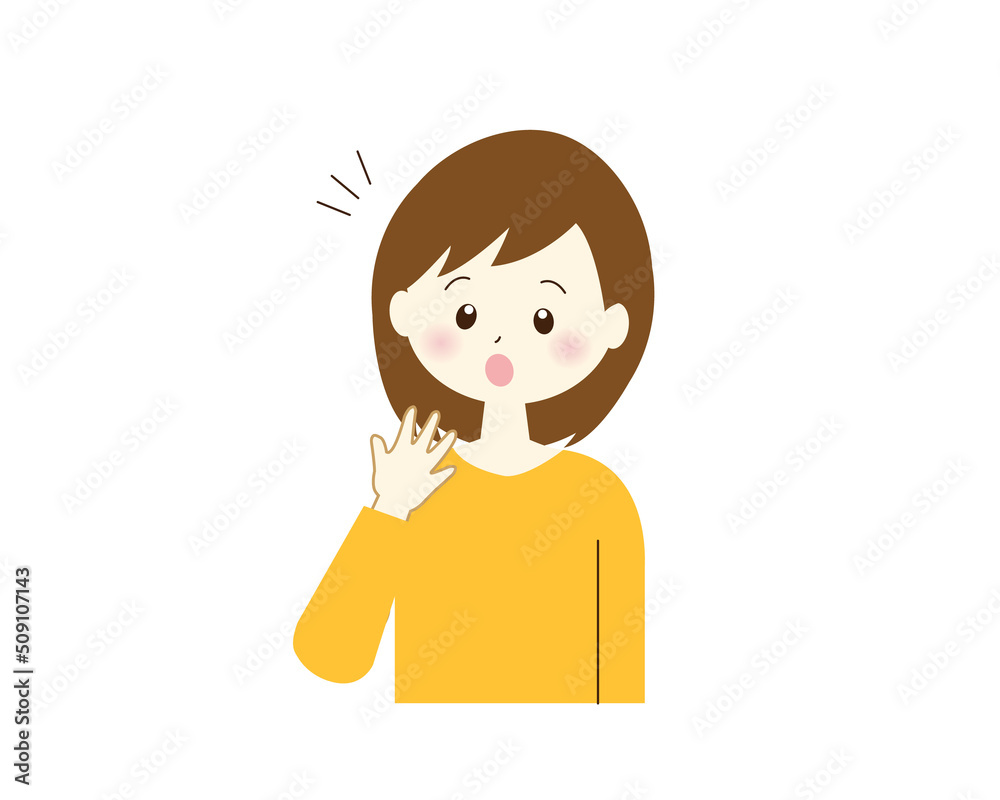驚いた女性のイラスト素材