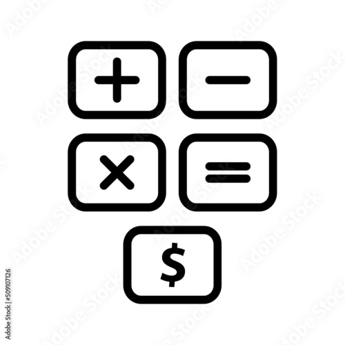 Black line for budget calculations Icon