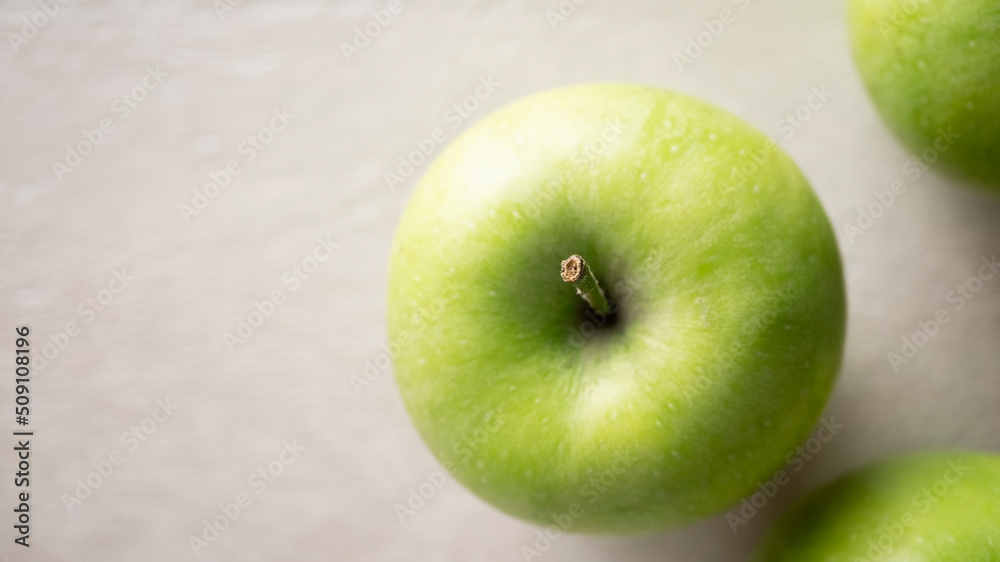 Banner with green apples and copy space for text Banner with green apples and copy space for text