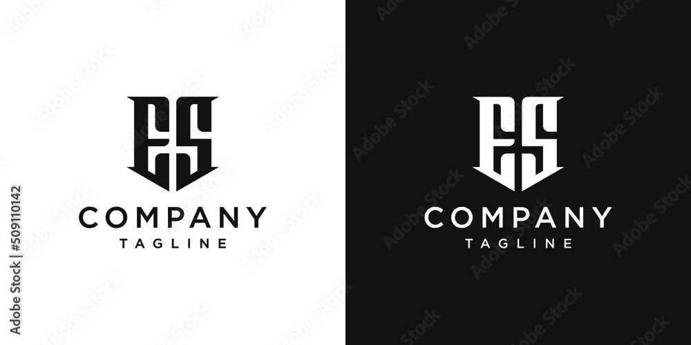 Creative Vintage Letter ES Monogram Logo Design Icon Template White and ...