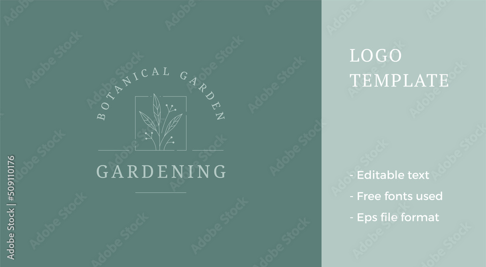 Nature wild berry twig stem leaves plant monochrome logo decorative design vector Nature wild berry twig stem leaves plant monochrome logo decorative design vector