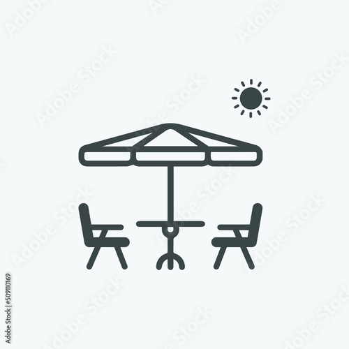 Terrace vector icon. Isolated terrace icon vector design. Designed for web and app design interfaces.