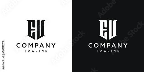 Creative Vintage Letter EU Monogram Logo Design Icon Template White and Black Background