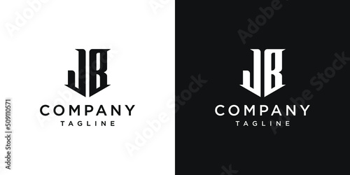 Creative Vintage Letter JB Monogram Logo Design Icon Template White and Black Background