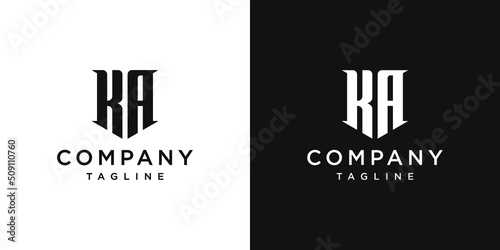 Creative Vintage Letter KA Monogram Logo Design Icon Template White and Black Background photo