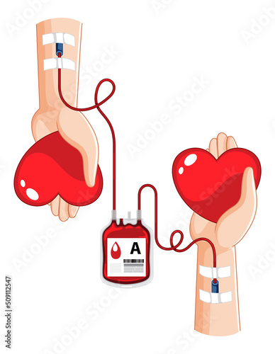 Human blood donate on white background