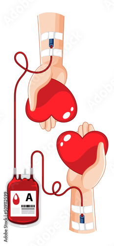 Human blood donate on white background