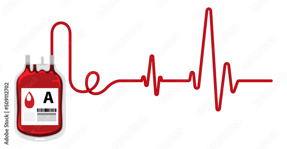 Obraz Human blood donate and heart rate fototapeta, plakat