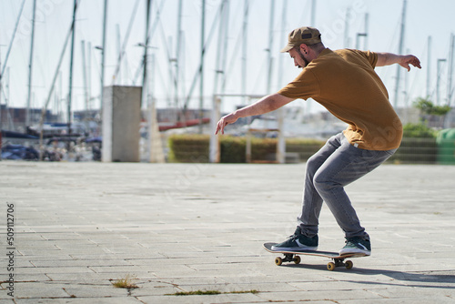 a skater spinning with dexterity and speed photo