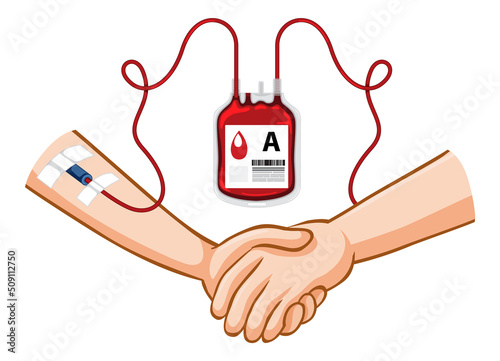 Human blood donate on white background