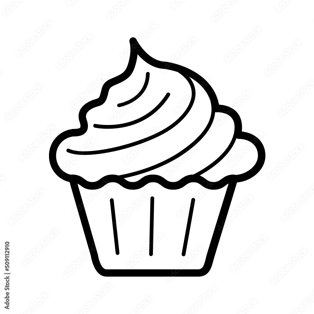 Black line for Muffin  Icon