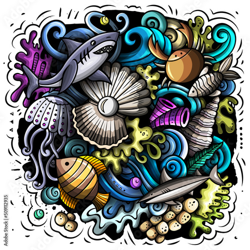 Sea Life cartoon vector illustration