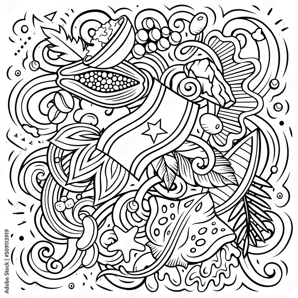 Suriname hand drawn cartoon doodles illustration. Suriname hand drawn cartoon doodles illustration.