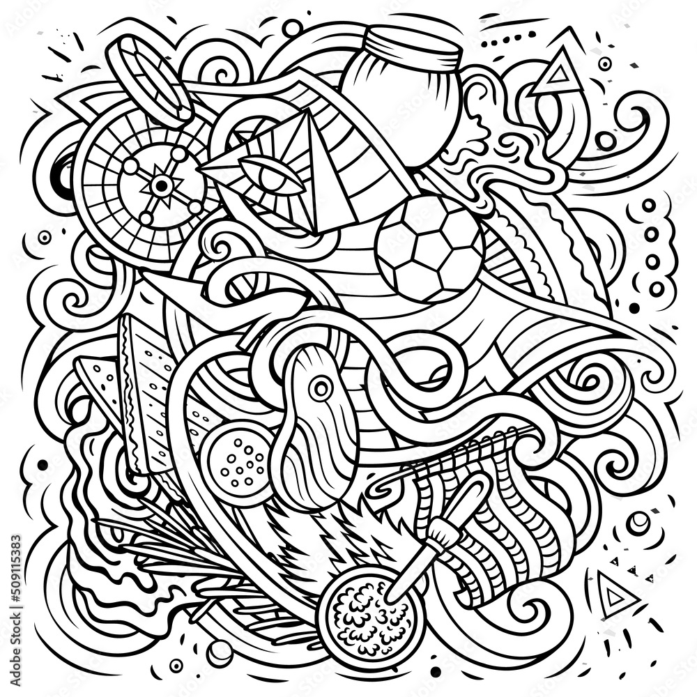 Uruguay hand drawn cartoon doodles illustration. Uruguay hand drawn cartoon doodles illustration.