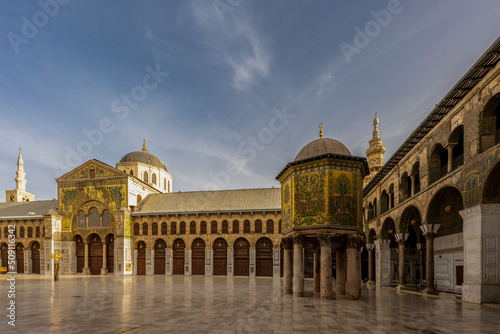 Umayyad Mosque, the Great Mosque of Damascus, in the old city of Damascus, the capital of Syria. One of the oldest and holiest.
