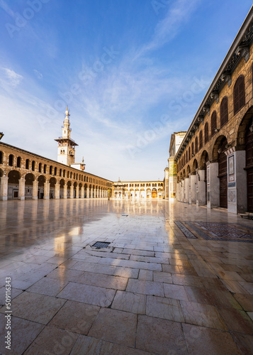 Umayyad Mosque, the Great Mosque of Damascus, in the old city of Damascus, the capital of Syria. One of the oldest and holiest.