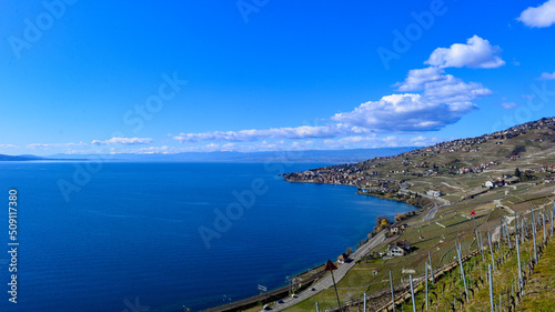 Das Lavaux, Weinbaugebiet im Kanton Waadt in der Schweiz