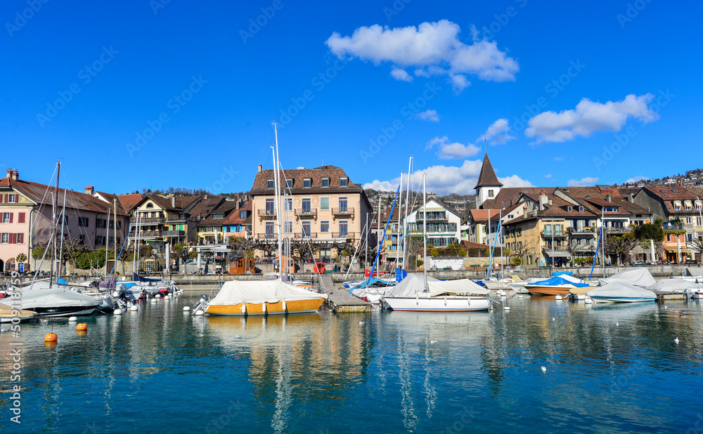 Yachthafen Lutry, Distrikt Lavaux-Oron des Kantons Waadt / Schweiz