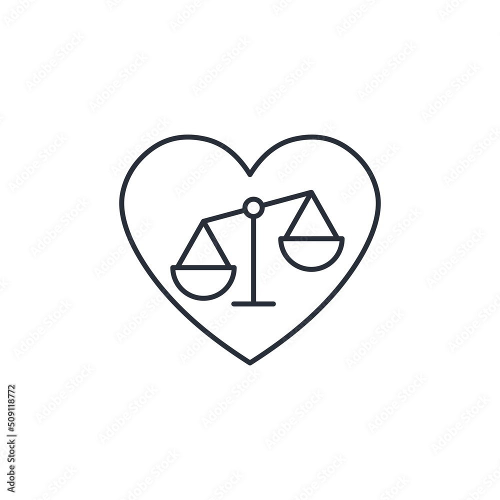 Laws of the heart. human preferences. Vector linear icon isolated on white background. Laws of the heart. human preferences. Vector linear icon isolated on white background.