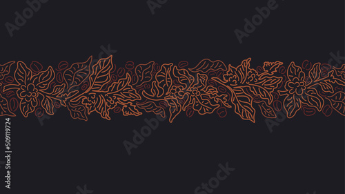Coffee graphic print Vector seamless pattern, art