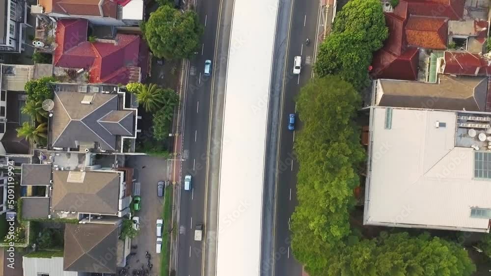 drone view of urban street drone view of urban street