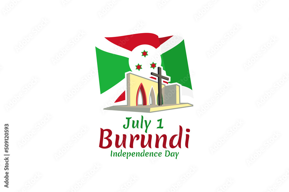 July 1, Independence Day of Burundi vector illustration. Suitable for greeting card, poster and banner.