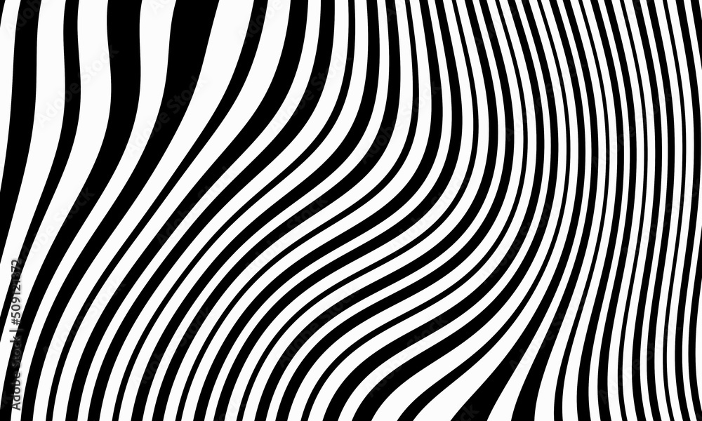 Black and white wavy striped background.