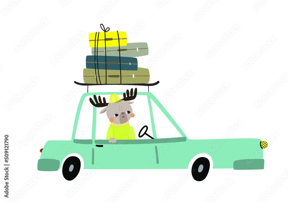 Cute animals in funny colored cars. Animal driver, happy pets in car kid. Transportation savannah animals. Isolated vector cartoon illustration icons set Cute animals in funny colored cars. Animal driver, happy pets in car kid. Transportation savannah animals. Isolated vector cartoon illustration icons set