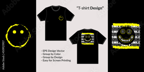 Streetwear smile brush icon theme design typography style for t-shirt, hoodie, jacket, merchandise