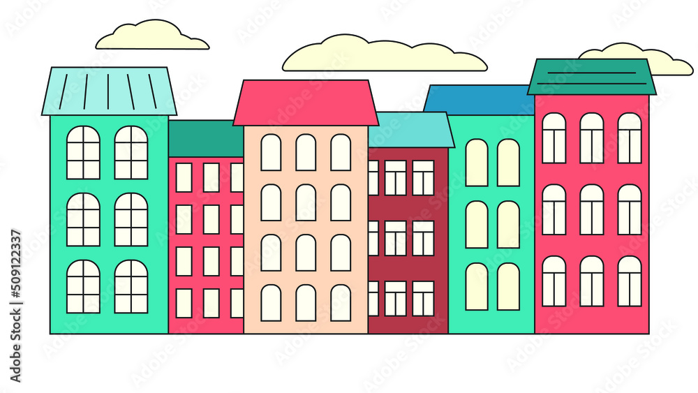 colorful vector illustration of a city