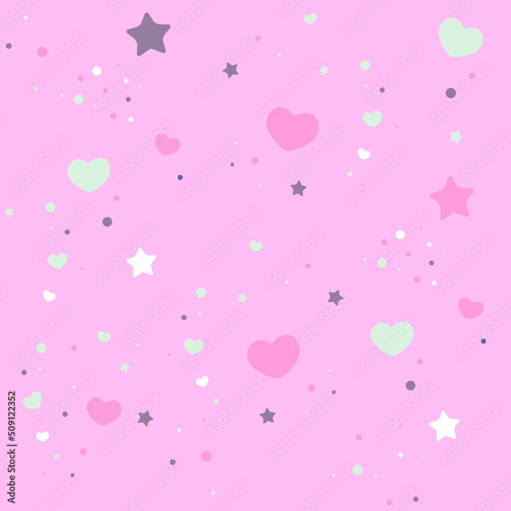 seamless pattern with hearts and stars