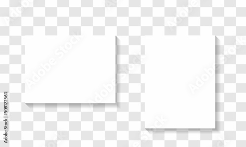 Paper and blank white sheet. Page and template with shadow. Blank paper and blank sheet for office and business. Paper and page illustration. Isolated design. Vector