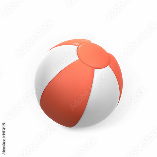 3D Swim ball. Realistic swiming ball. Summer time symbol isolated on white background. Summertime object. Vector illustration