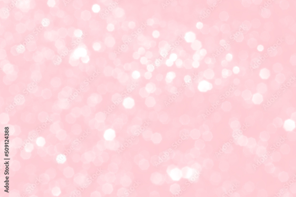 Pink sparkling glitter bokeh background, abstract defocused lights ...