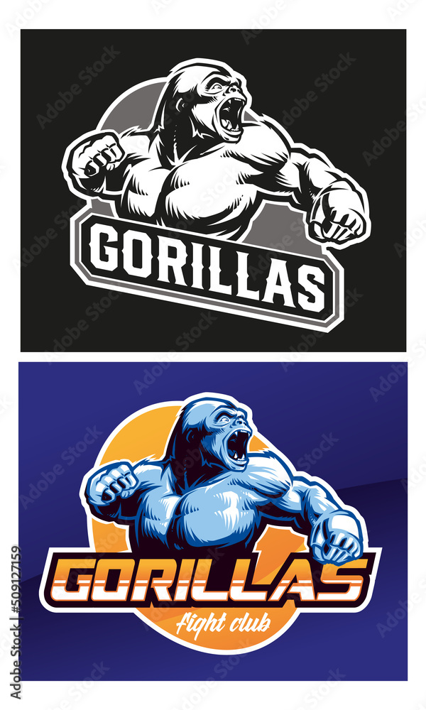 Vector sport logotype. Gorilla Fighter