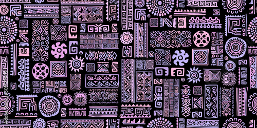 Ethnic handmade ornament, seamless pattern
