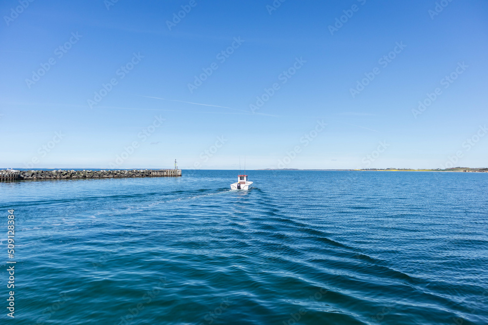 Obraz premium Boat in the port of Bagenkop, island of Langeland, Denmark