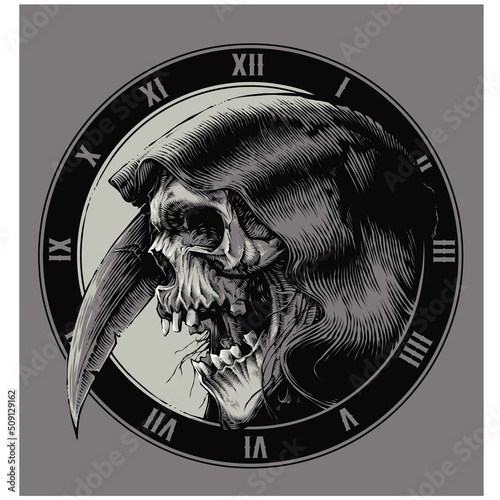 Vector Grim Reaper Tattoo design