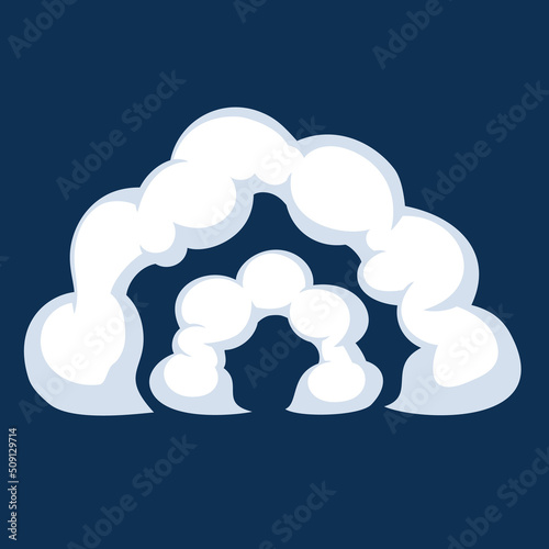 Comic cartoon smoke or cloud, vector speed motion effects