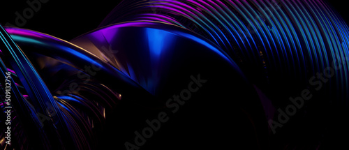 Festive Abstract Design Neon Irridescent PurpleBlue Background Wallpaper 3D Illustration