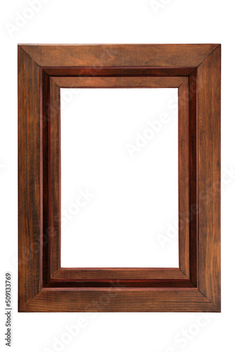 Natural Wood Frame Element on White Background