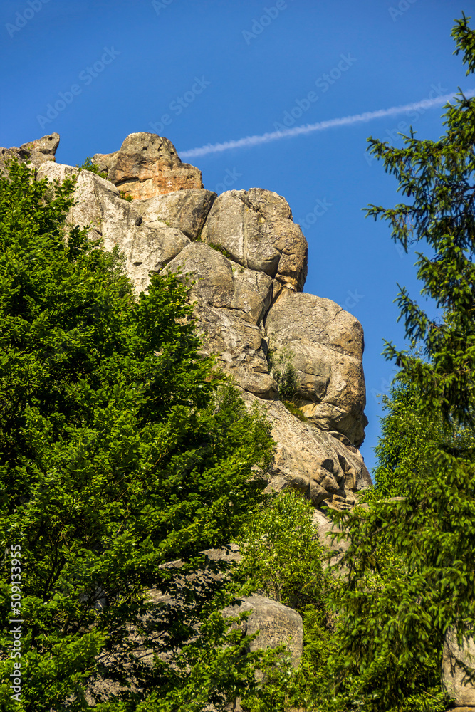 a rocks in Tustan fortress place, Skole Beskids National Nature Park, Lviv region, Ukraine a rocks in Tustan fortress place, Skole Beskids National Nature Park, Lviv region, Ukraine