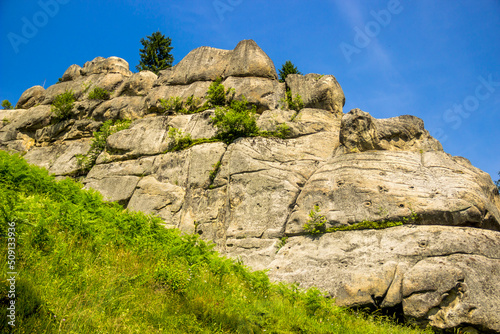 a rocks in Tustan fortress place, Skole Beskids National Nature Park, Lviv region, Ukraine