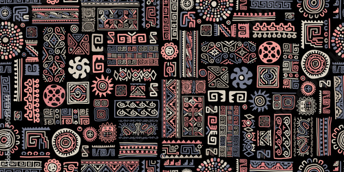 Ethnic handmade ornament, seamless pattern