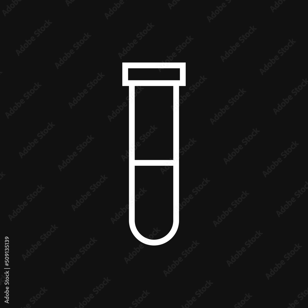 Test tube icon on grey background Test tube icon on grey background