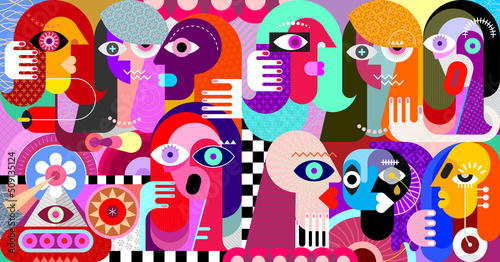 Large Group Of Weird People Vector Artwork
Digital painting of a large group of wtrange people. Modern art vector illustration.
