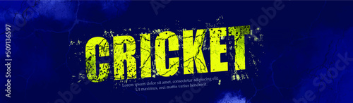 
Cricket typography concept illustration with  helmet with abstract background.