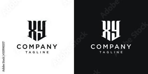 Creative Vintage Letter XY Monogram Logo Design Icon Template White and Black Background photo