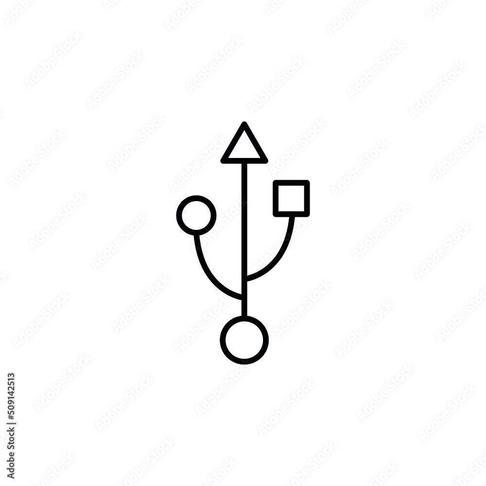 usb line icon - vector. Usb icon . Vector illustration. USB symbol icon vector. symbol for web site Computer and mobile vector. flash drive sign. usb connection design. vector illustration usb line icon - vector. Usb icon . Vector illustration. USB symbol icon vector. symbol for web site Computer and mobile vector. flash drive sign. usb connection design. vector illustration
